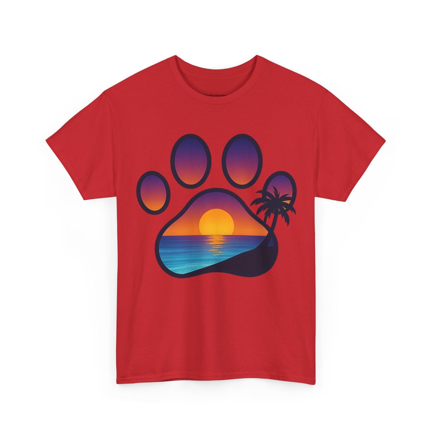 Sunset Beach Paw Print Tee | Pet Lovers Shirt, Gift for Dog Owners, Casual Wear, Summer Vibes, Animal Lover Apparel