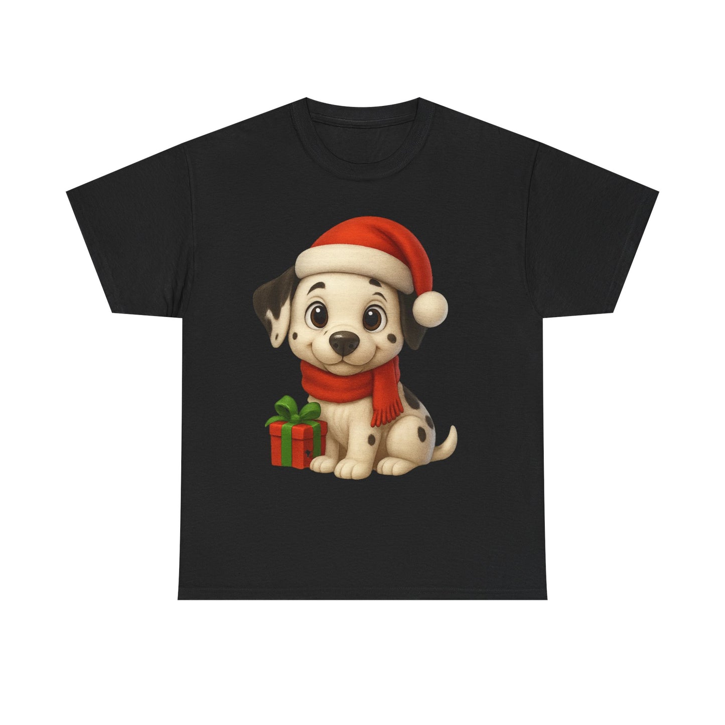 Adorable Christmas Puppy Tee - Unisex Heavy Cotton Tee