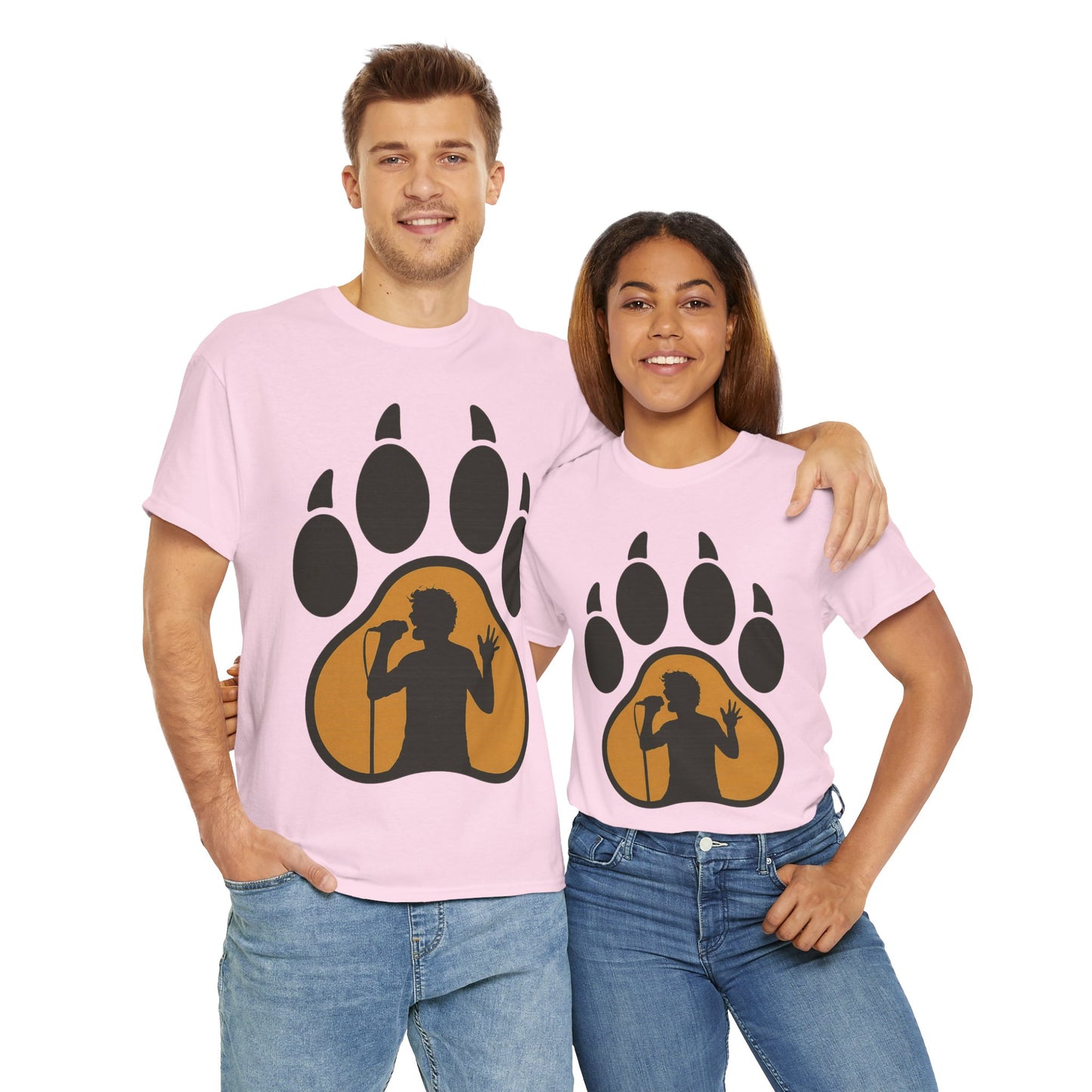 Rockin' Paw Print Tee - Unisex Cotton Shirt for Animal Lovers, Music Fans, Gifts, Concerts, Hipster Style