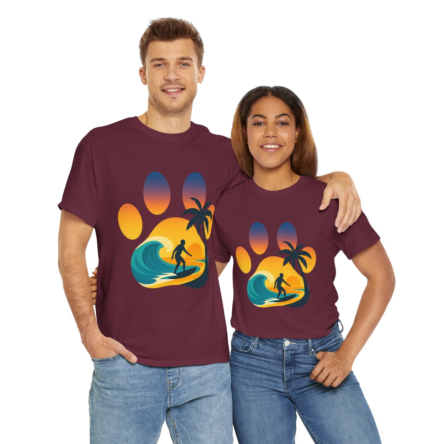 Surf Sunset Paw Print Tee