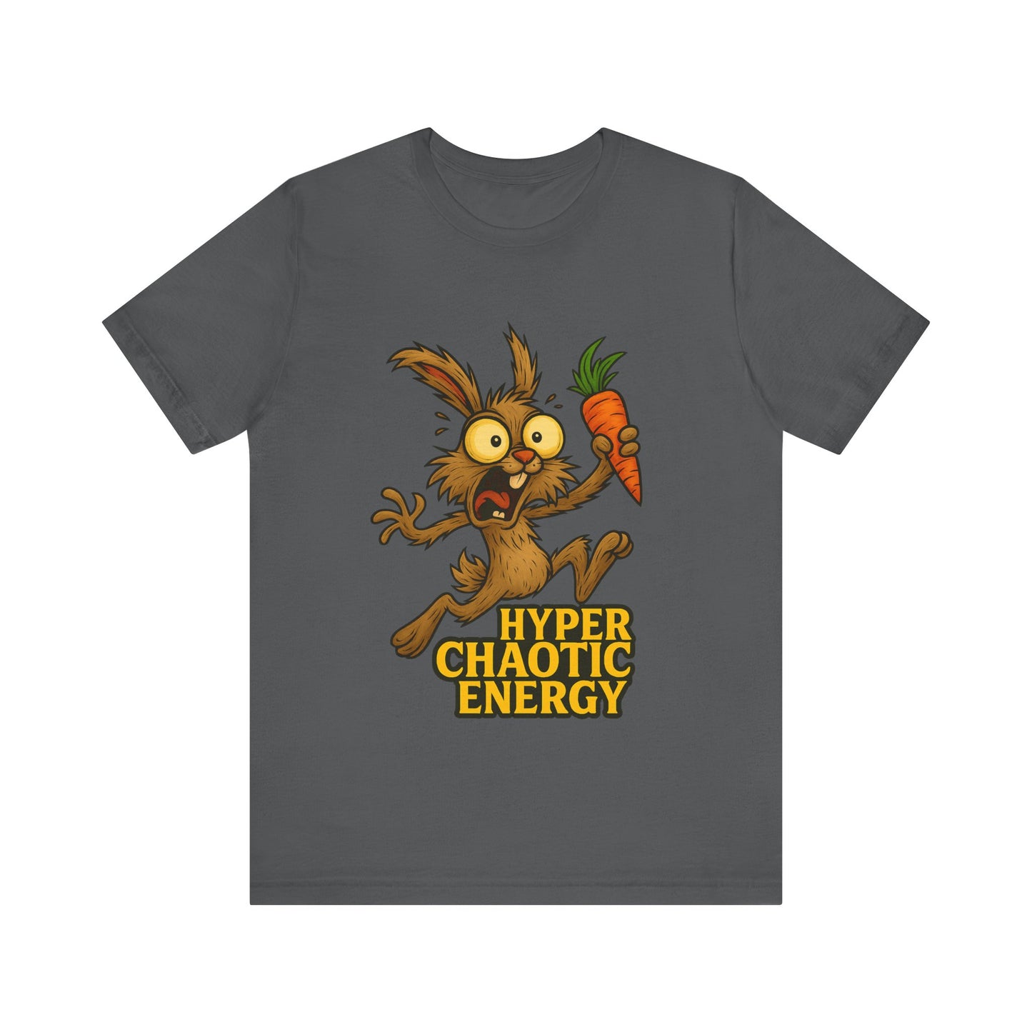 Rabbit Cartoon Tee - "Hyper Chaotic Energy" / "Rabbits Let Me Overthink About It" Graphic T-Shirt
