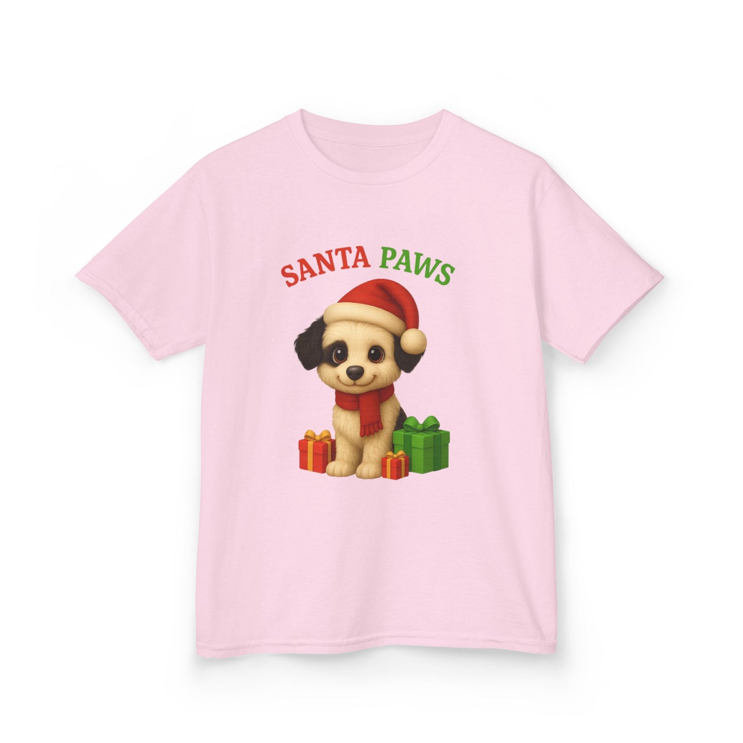 Kids Santa Paws Tee, Adorable Holiday Dog T-Shirt, Christmas Gift for Boys and Girls, Cute Pup Design, Holiday Apparel, Festive Kids Wear