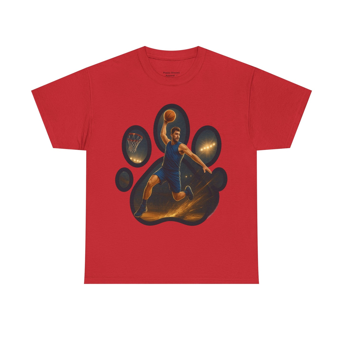 Paw Print Sports Tee | Unisex Heavy Cotton T-Shirt, Animal Lover Gift, Athletes Apparel, Cool Gym Wear, Unique Pet Lover Gift