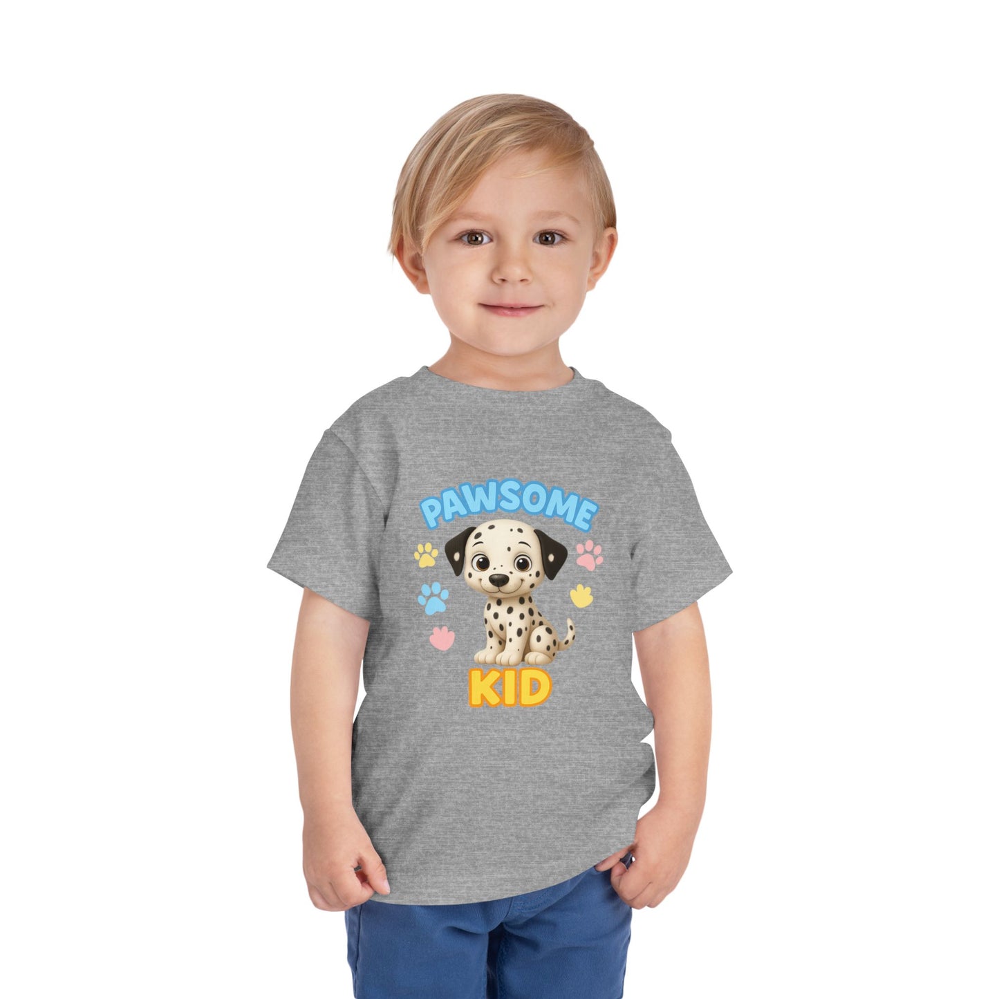 Pawsome Kid Toddler Tee, Cute Dog Tee for Toddlers, Kids' Short Sleeve Shirt, Birthday Gift, Animal Lovers, Pet Themed Apparel