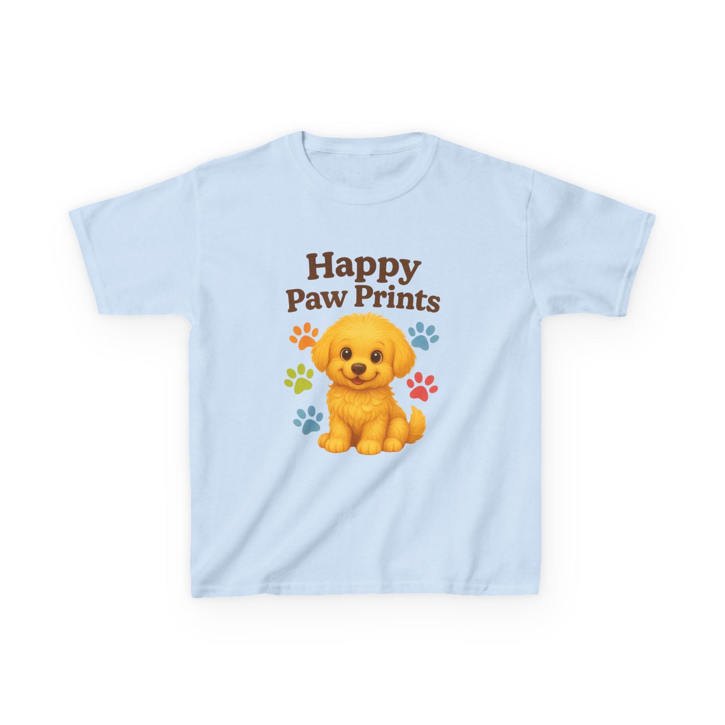 Cute Puppy Kids Tee - Happy Paw Prints T-Shirt, Animal Lover Gift, Youth Apparel, Birthday Gift, Pet-Themed Clothing