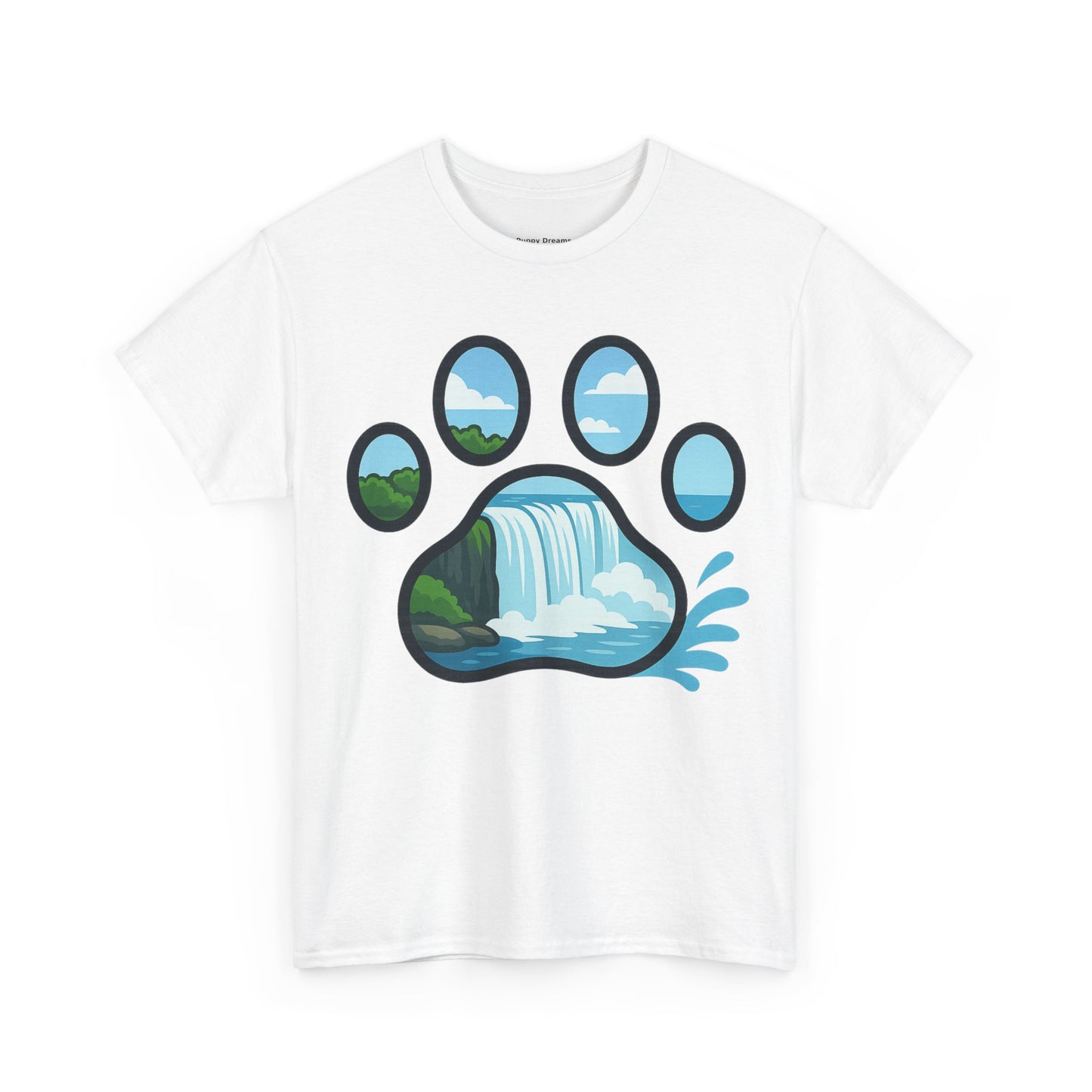 Nature-Inspired Paw Print Tee, Unisex Heavy Cotton Tee, Cute Animal Shirt, Outdoor Lover Gift, Eco-Friendly Apparel, Casual Wear