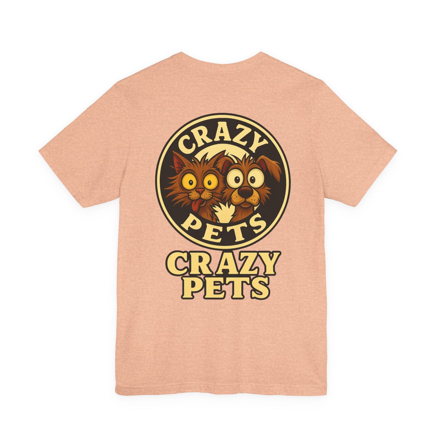 Crazy Pets Tee — "Running on Vibes and Poor Decisions" Cute Coffee-Loving Dog Shirt