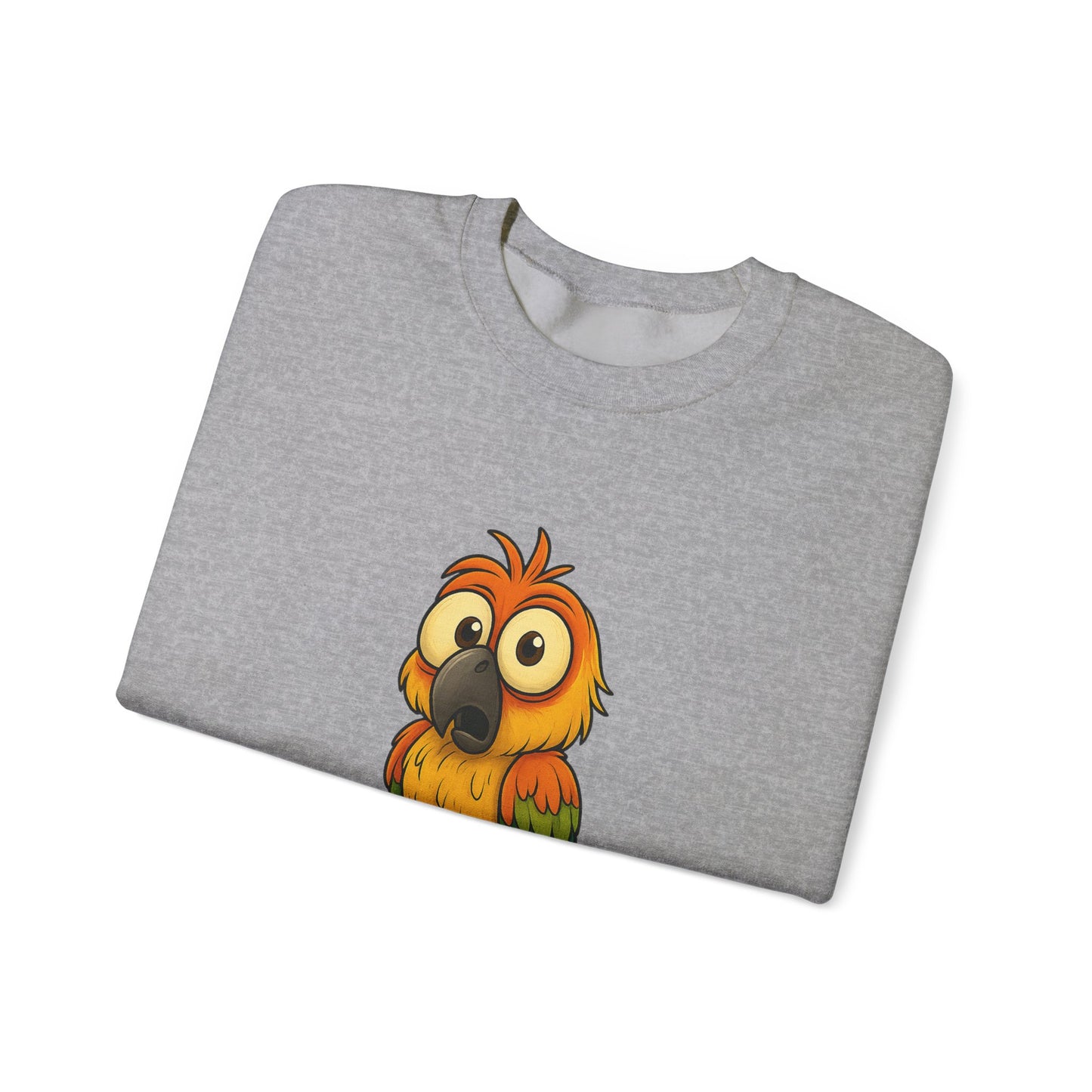 Parrot Crewneck Sweatshirt – “Let Me Guess… The Voices Told You To Do It” Graphic