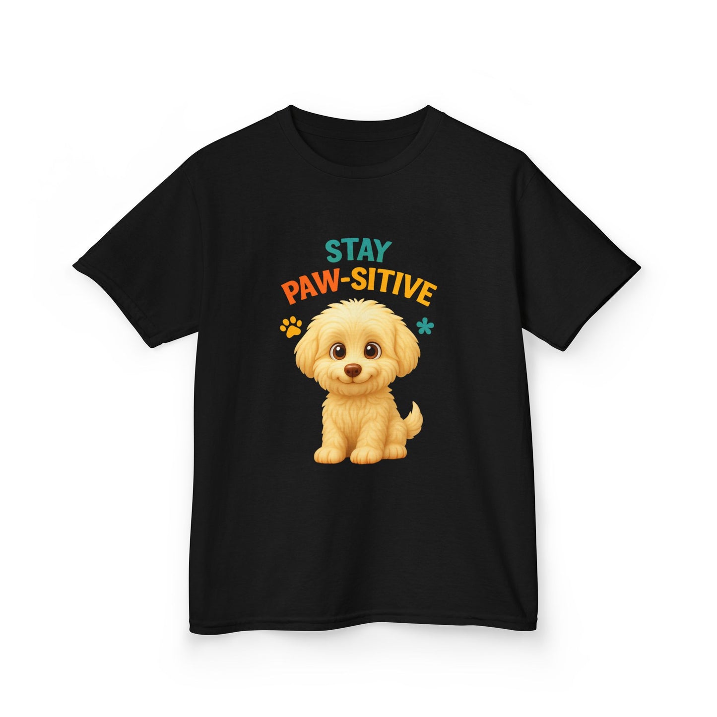 Kids Paw-sitive Tee, Cute Dog T-Shirt, Fun Gift for Animal Lovers, Birthday Apparel, Pet-Themed Kids Clothing