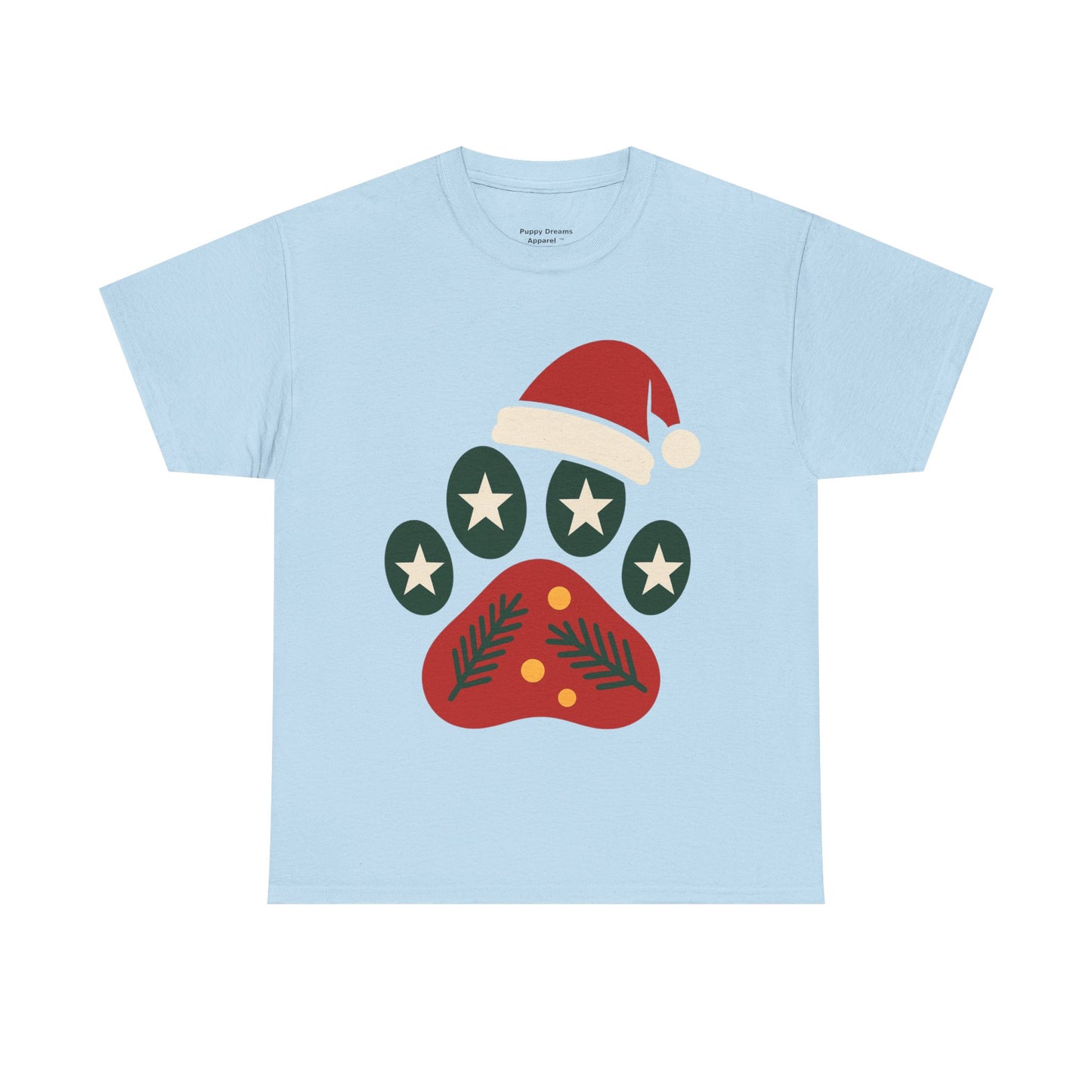 Festive Paw Print Tee, Holiday T-Shirt, Dog Lover Gift, Christmas Apparel, Unisex Cotton Shirt