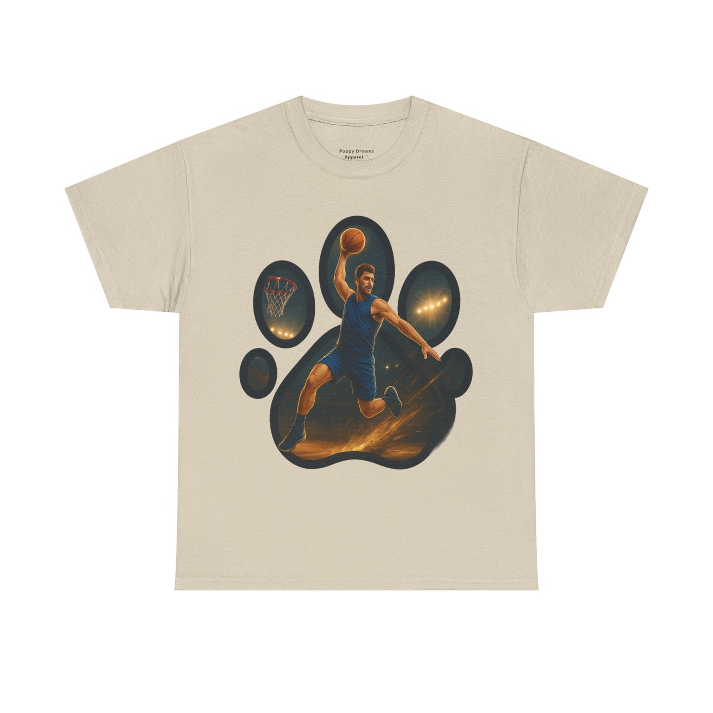 Paw Print Sports Tee | Unisex Heavy Cotton T-Shirt, Animal Lover Gift, Athletes Apparel, Cool Gym Wear, Unique Pet Lover Gift
