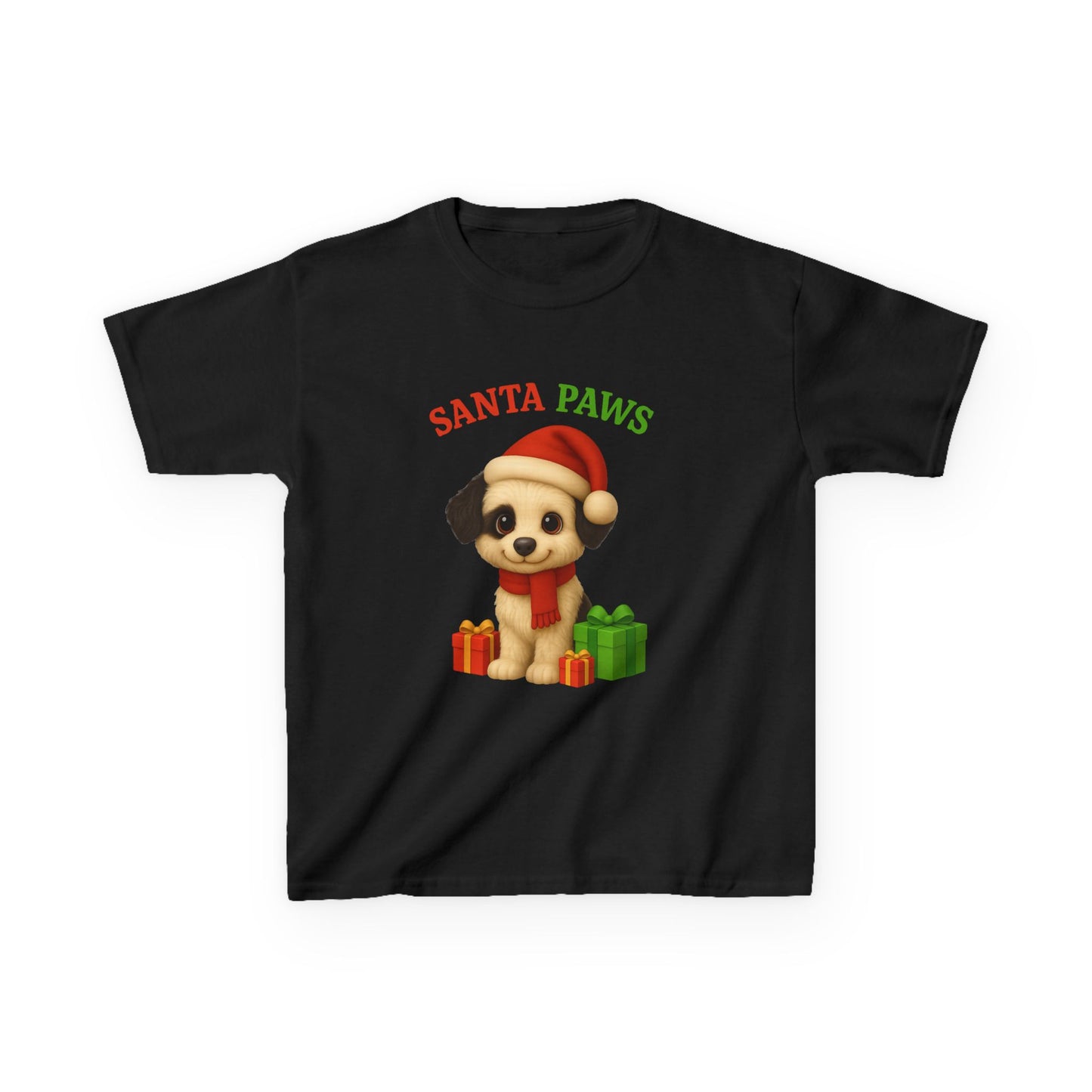 Kids Santa Paws Tee, Adorable Holiday Dog T-Shirt, Christmas Gift for Boys and Girls, Cute Pup Design, Holiday Apparel, Festive Kids Wear