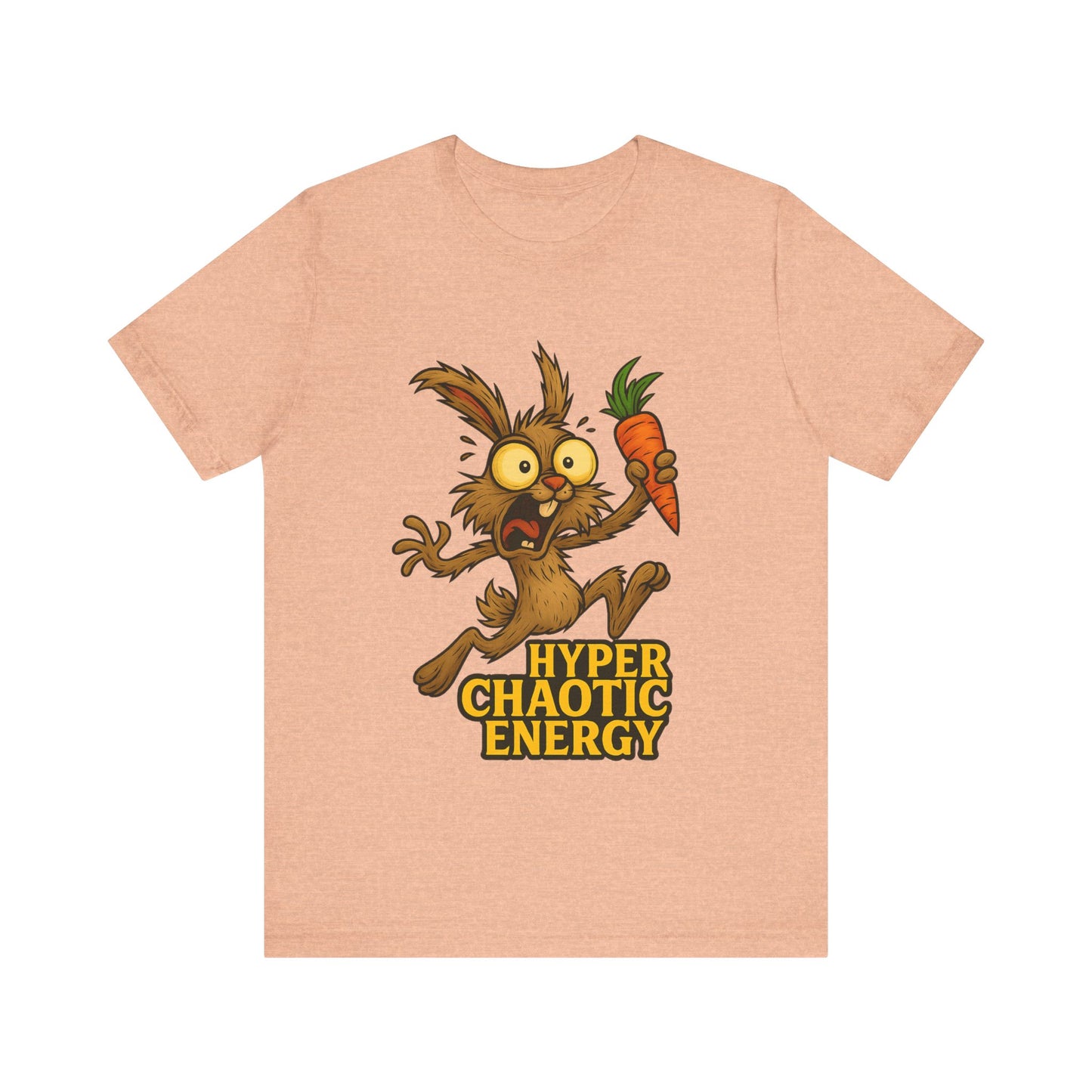 Rabbit Cartoon Tee - "Hyper Chaotic Energy" / "Rabbits Let Me Overthink About It" Graphic T-Shirt