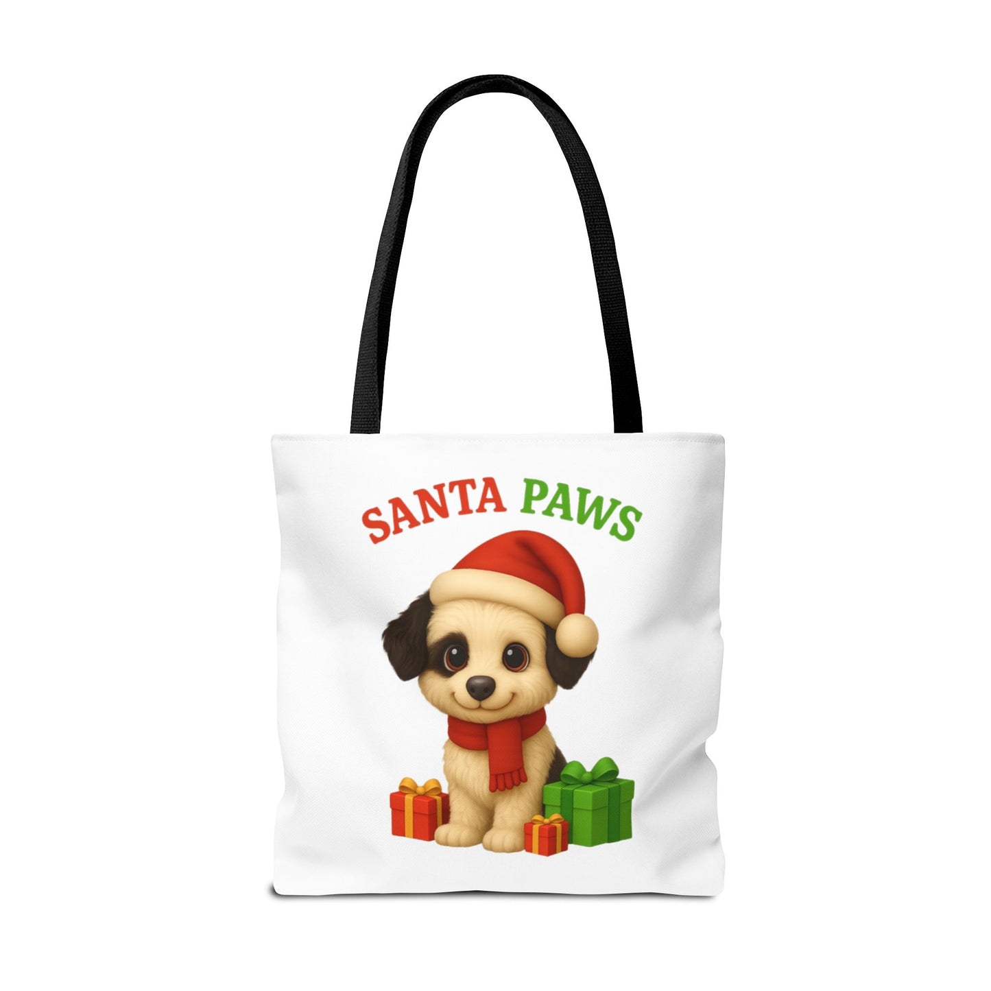 Christmas Dog Tote Bag, Pet Lover Gift, Santa Paws Eco-friendly Bag, Holiday Shopping Tote, Cute Puppy Design, Dog Owner Accessory