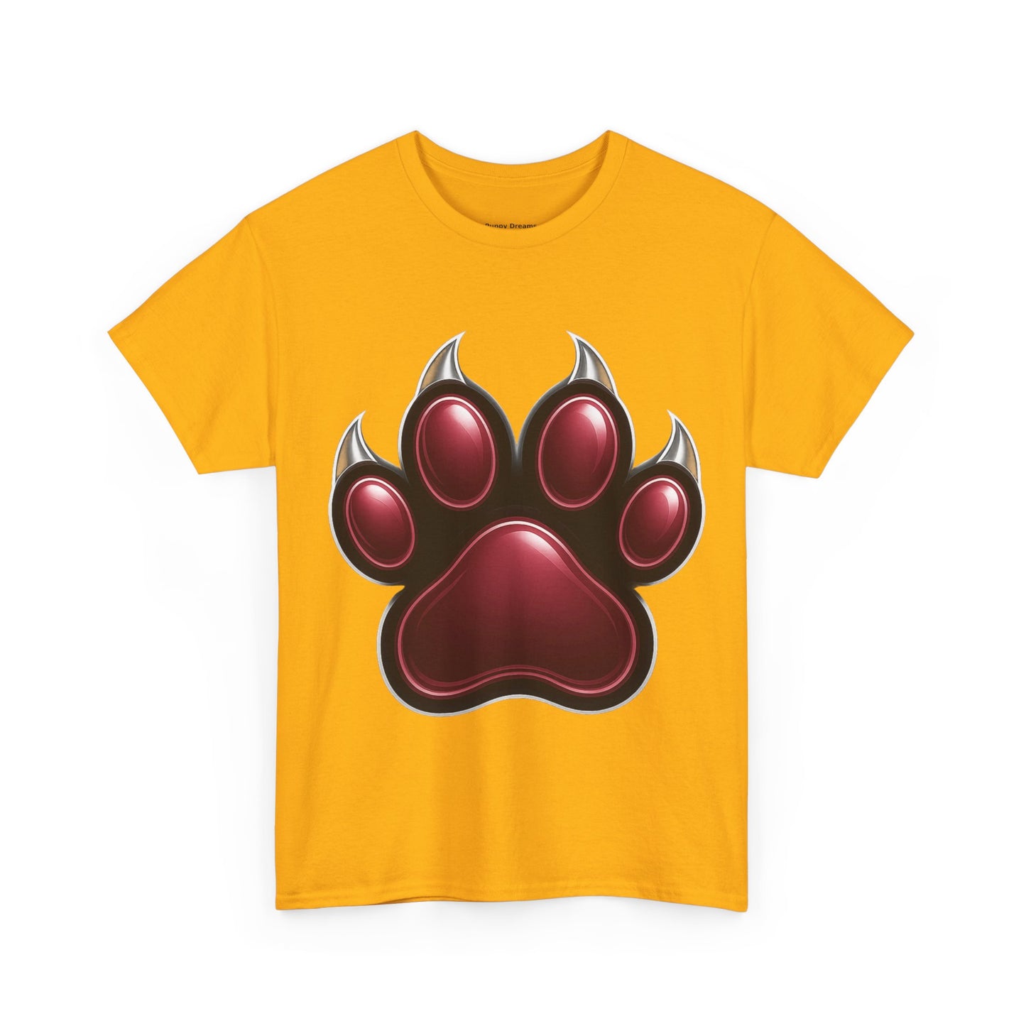 Stylish Unisex Heavy Cotton Tee with Bold Red Paw Print, Pet Lover Gift, Animal Rescue Fundraiser, Casual Wear, Everyday Essentials