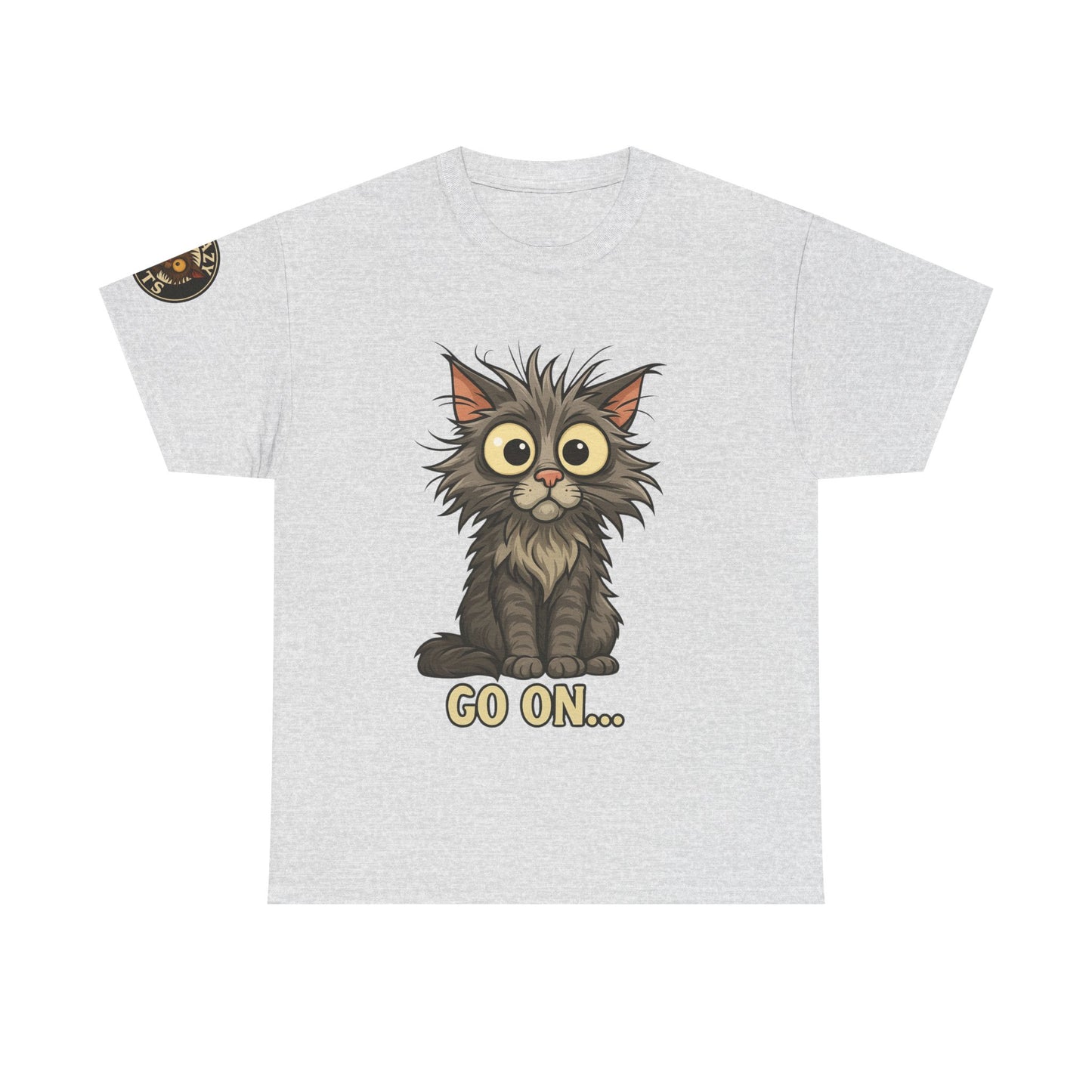 Cat Graphic Tee – Cute Wide-Eyed Kitten “Go On...” Shirt